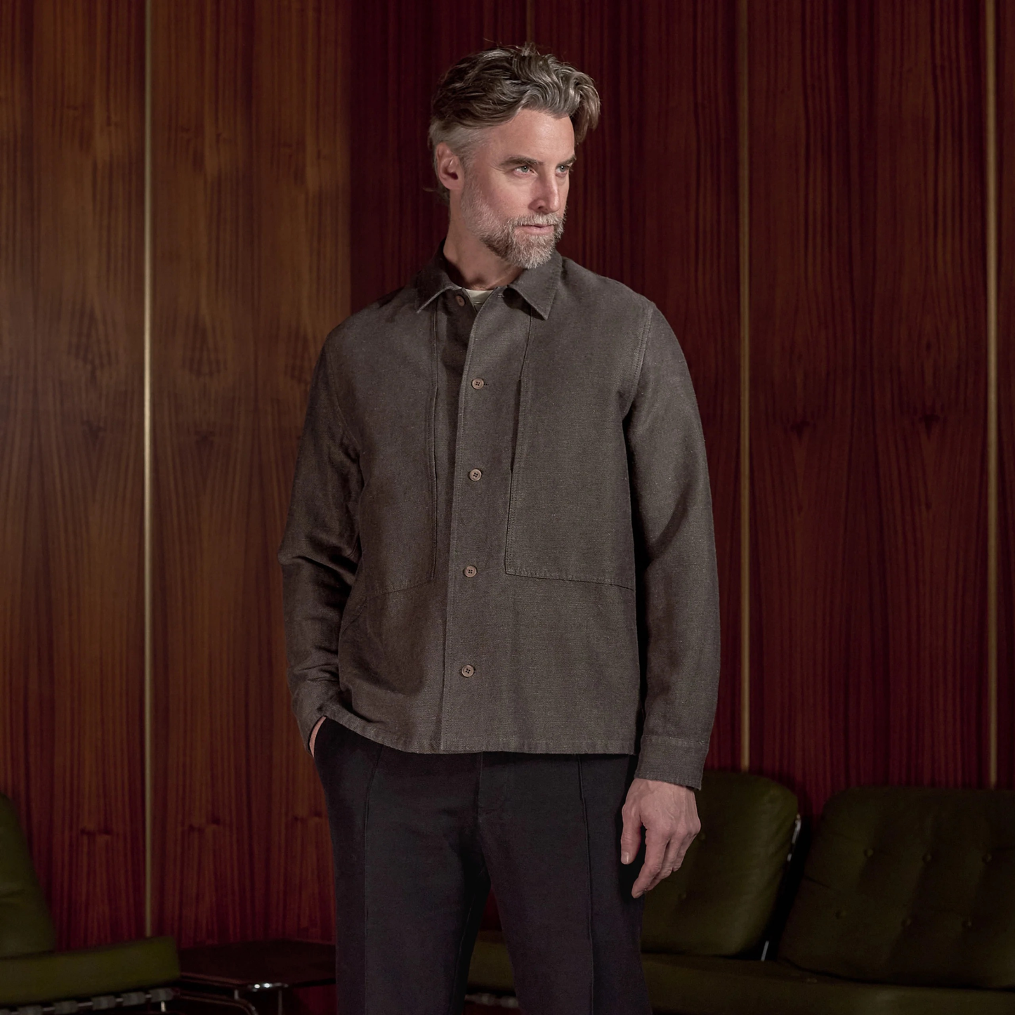 ABOUT COMPANIONS || OWE OVERSHIRT WINTERLINEN TAUPE