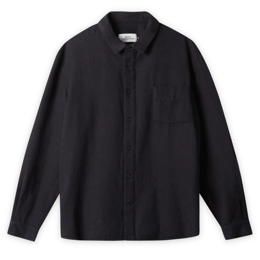 ABOUT COMPANIONS || SIMON SHIRT BLACK ECO FLANNEL