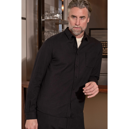 ABOUT COMPANIONS || SIMON SHIRT BLACK ECO FLANNEL