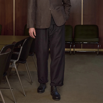 ABOUT COMPANIONS || WABAN WINTERLINEN TROUSERS BLACK