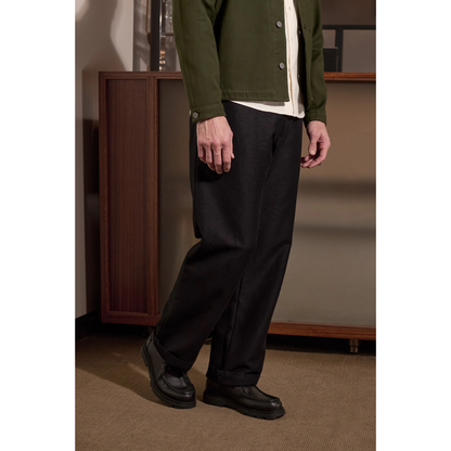 ABOUT COMPANIONS || WABAN WINTERLINEN TROUSERS BLACK