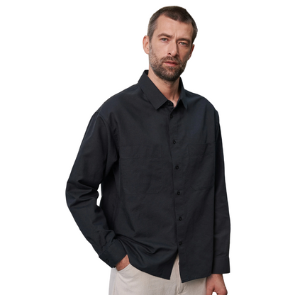 ABOUT COMPANIONS || DARIO SHIRT LINEN BLACK