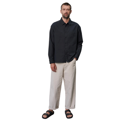 ABOUT COMPANIONS || DARIO SHIRT LINEN BLACK