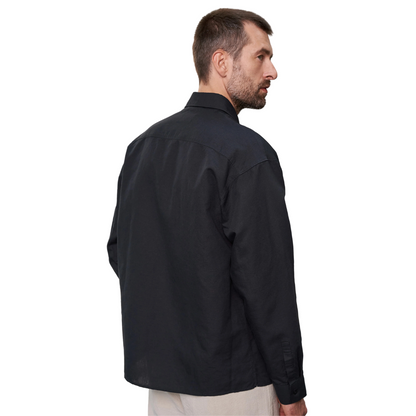 ABOUT COMPANIONS || DARIO SHIRT LINEN BLACK
