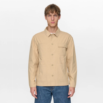 ANERKJENDT || AKODIN COTTON POPLIN OVERSHIRT INCENSE