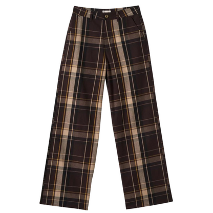 BRIXTON || VICTORY WIDE LEG PANT SEAL BROWN BRIGHT GOLD