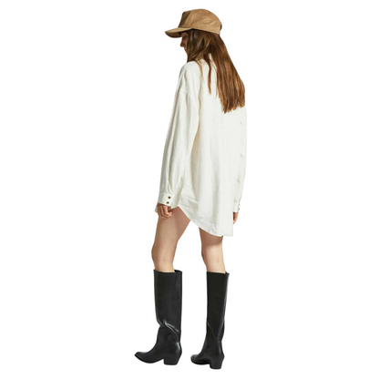 BRIXTON || VINTAGE LINEN L/S SHIRTDRESS OFF WHITE