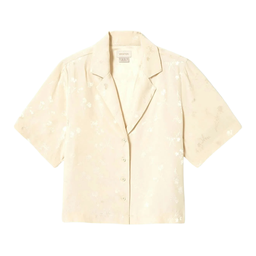 BRIXTON || SILKY SS JACQUARD BUTTON DOWN WHITECAP