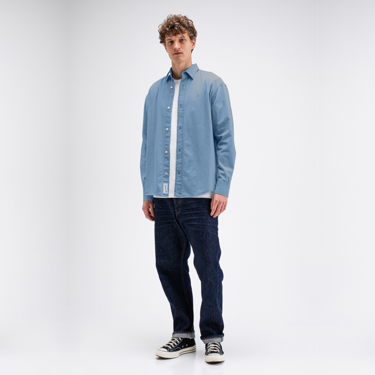 BUTCHER OF BLUE || AIDAN CLEAN LT. DENIM SHIRT SHARK BLUE MEN