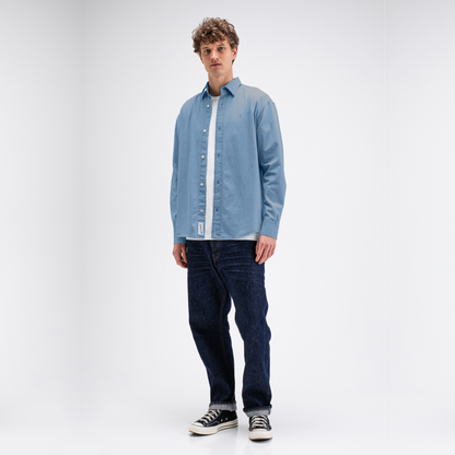 BUTCHER OF BLUE || AIDAN CLEAN LT. DENIM SHIRT SHARK BLUE MEN