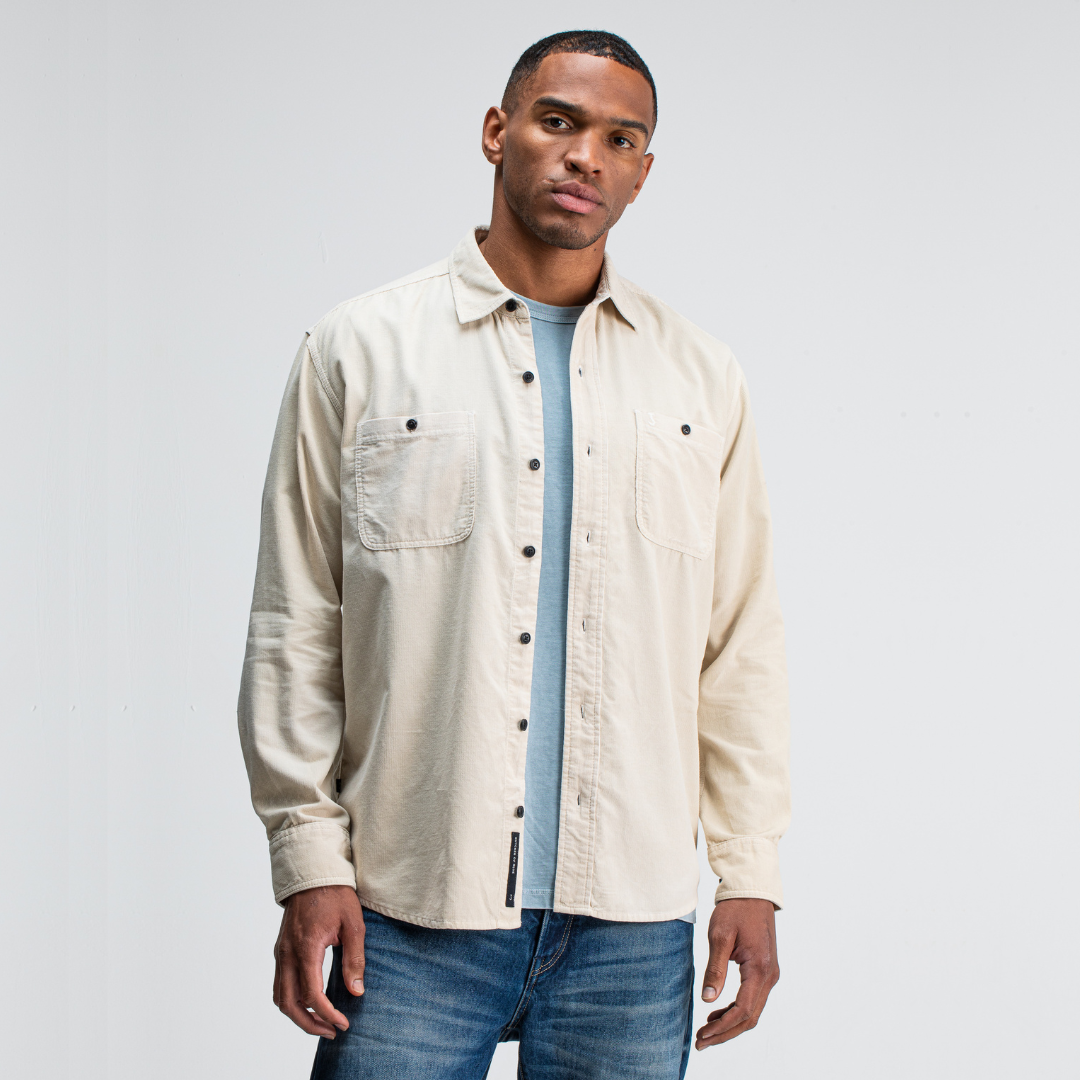 BUTCHER OF BLUE || AIDAN WORKER CORD SHIRT BEIGE GREY