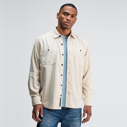 BUTCHER OF BLUE || AIDAN WORKER CORD SHIRT BEIGE GREY