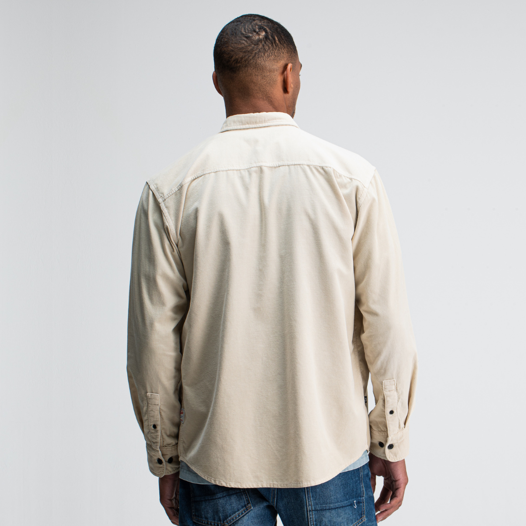BUTCHER OF BLUE || AIDAN WORKER CORD SHIRT BEIGE GREY