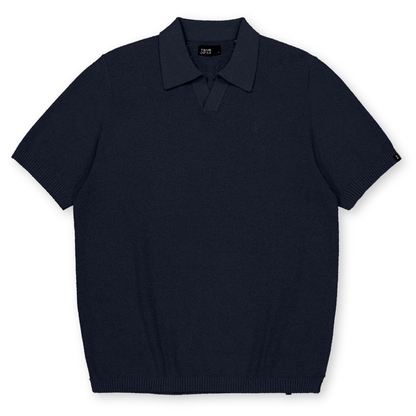 BUTCHER OF BLUE || BOUCLE KNIT POLO ALASKA BLUE