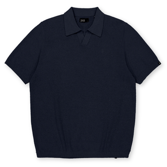 BUTCHER OF BLUE || BOUCLE KNIT POLO ALASKA BLUE