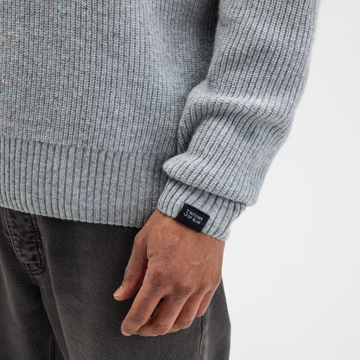 BUTCHER OF BLUE || CARTER KNIT CREW GREY MELANGE