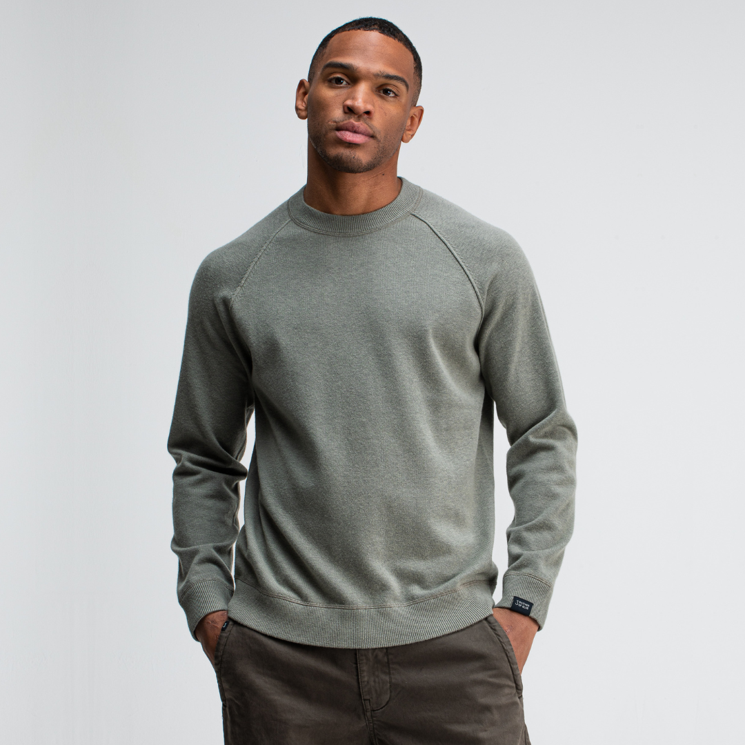 BUTCHER OF BLUE || CLIFDEN SWEAT CREW GRANITE GREEN