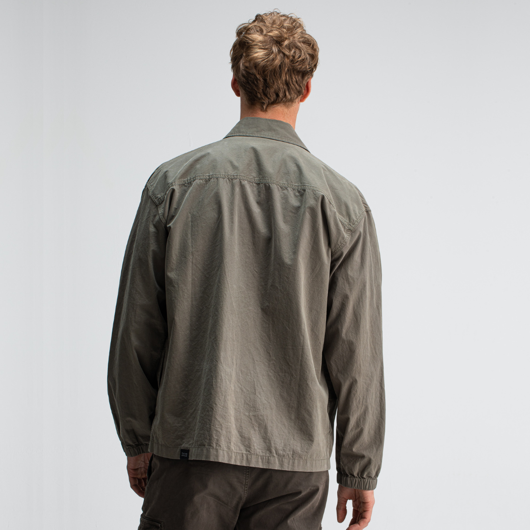 BUTCHER OF BLUE || DAN COTTON OVERSHIRT GRANITE GREEN
