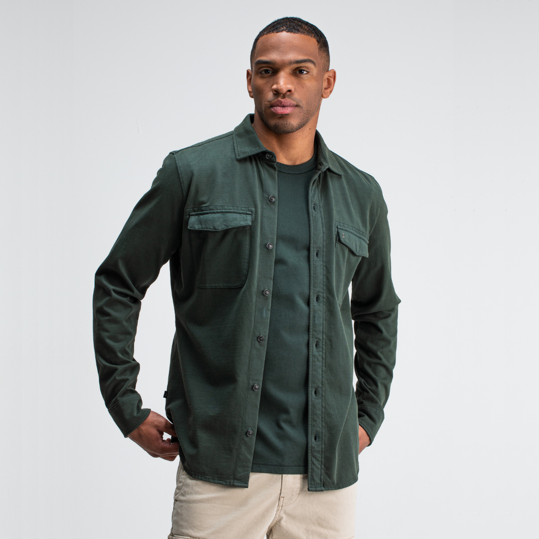 BUTCHER OF BLUE || FINN POCKET JERSEY OVERSHIRT CONDA GREEN