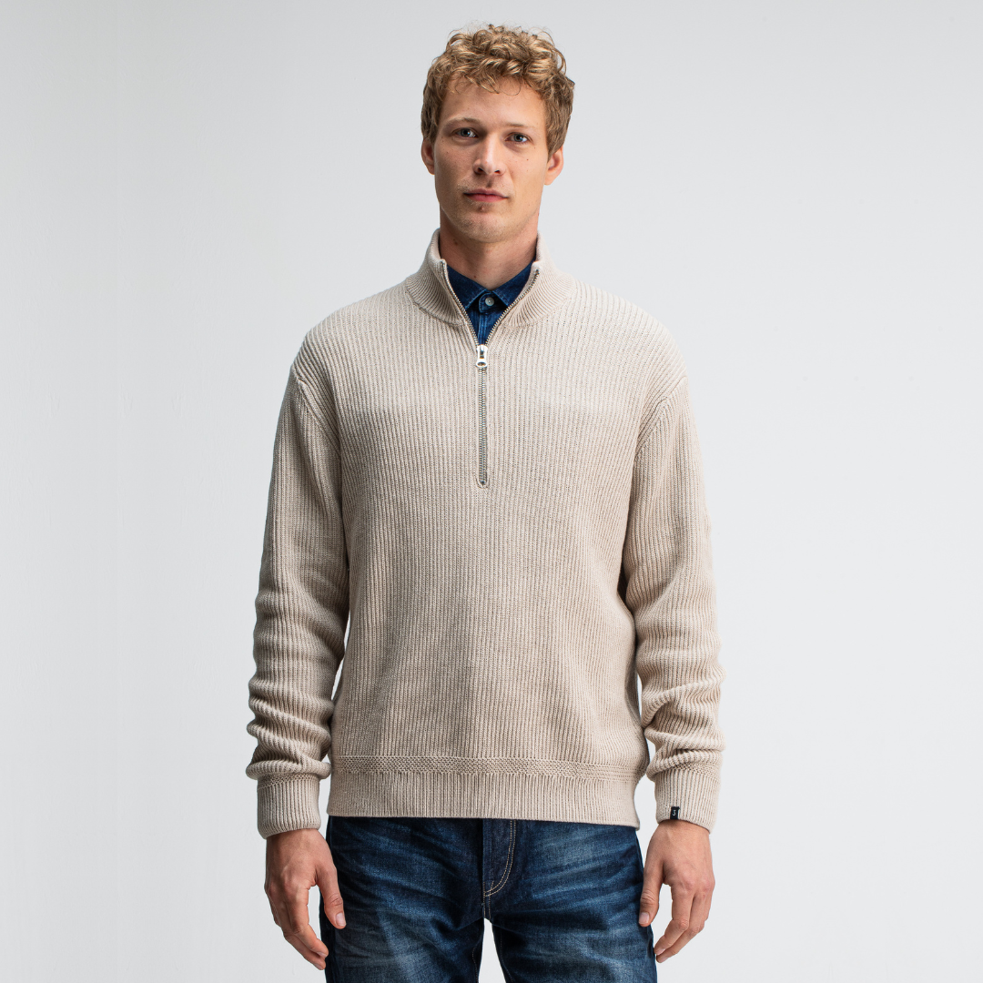 BUTCHER OF BLUE || GALWAY HALF ZIP LT. SAND