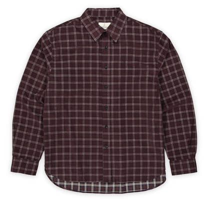 BUTCHER OF BLUE || JUDD CORD SMALL CHECK SHIRT PASCHA PURPLE