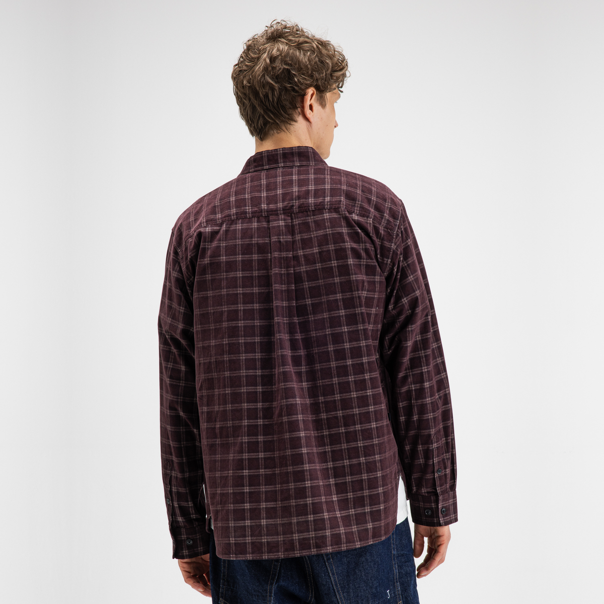 BUTCHER OF BLUE || JUDD CORD SMALL CHECK SHIRT PASCHA PURPLE