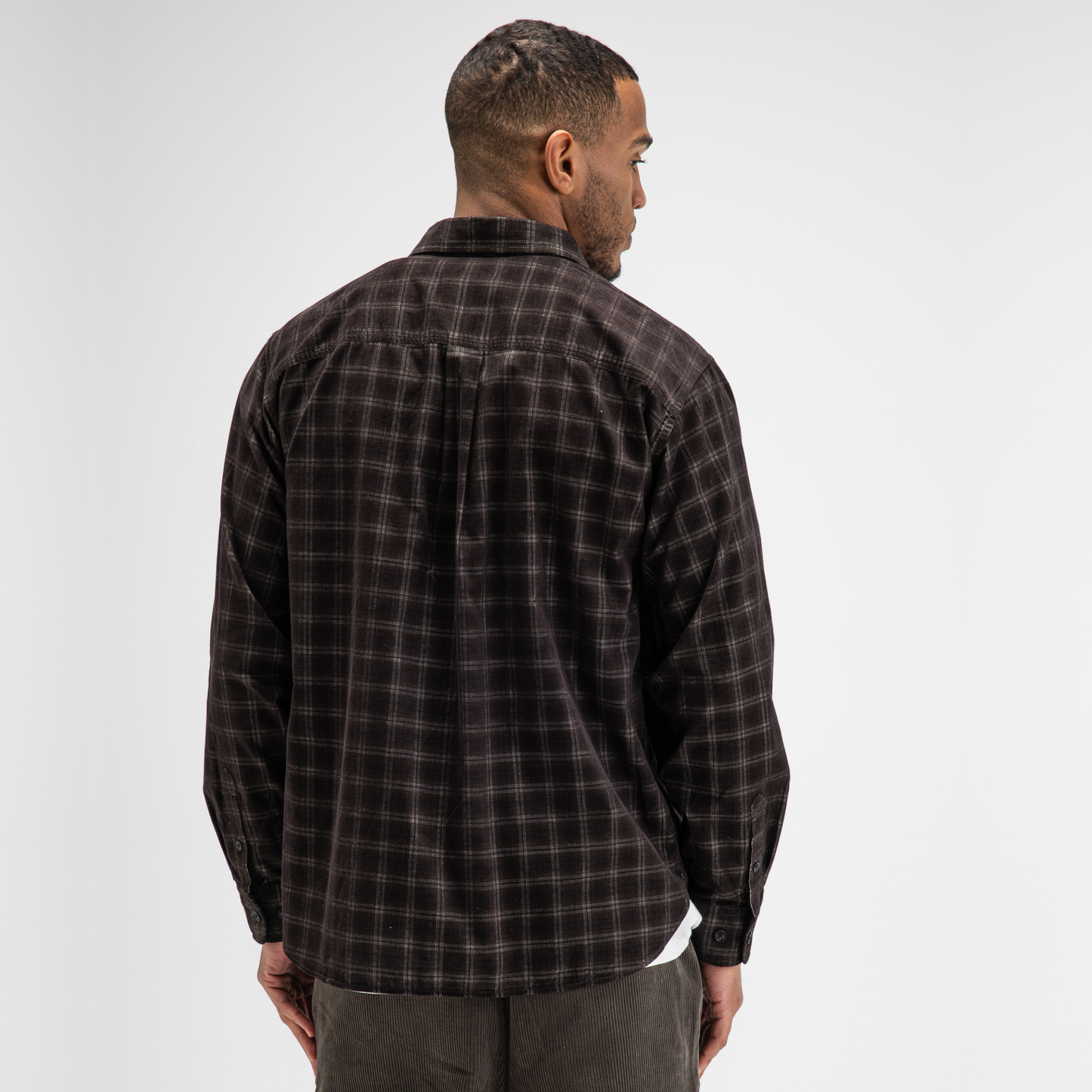BUTCHER OF BLUE || JUDD CORD SMALL CHECK SHIRT TOPAZ BROWN