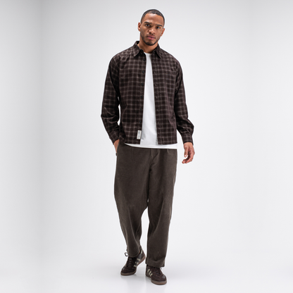 BUTCHER OF BLUE || JUDD CORD SMALL CHECK SHIRT TOPAZ BROWN