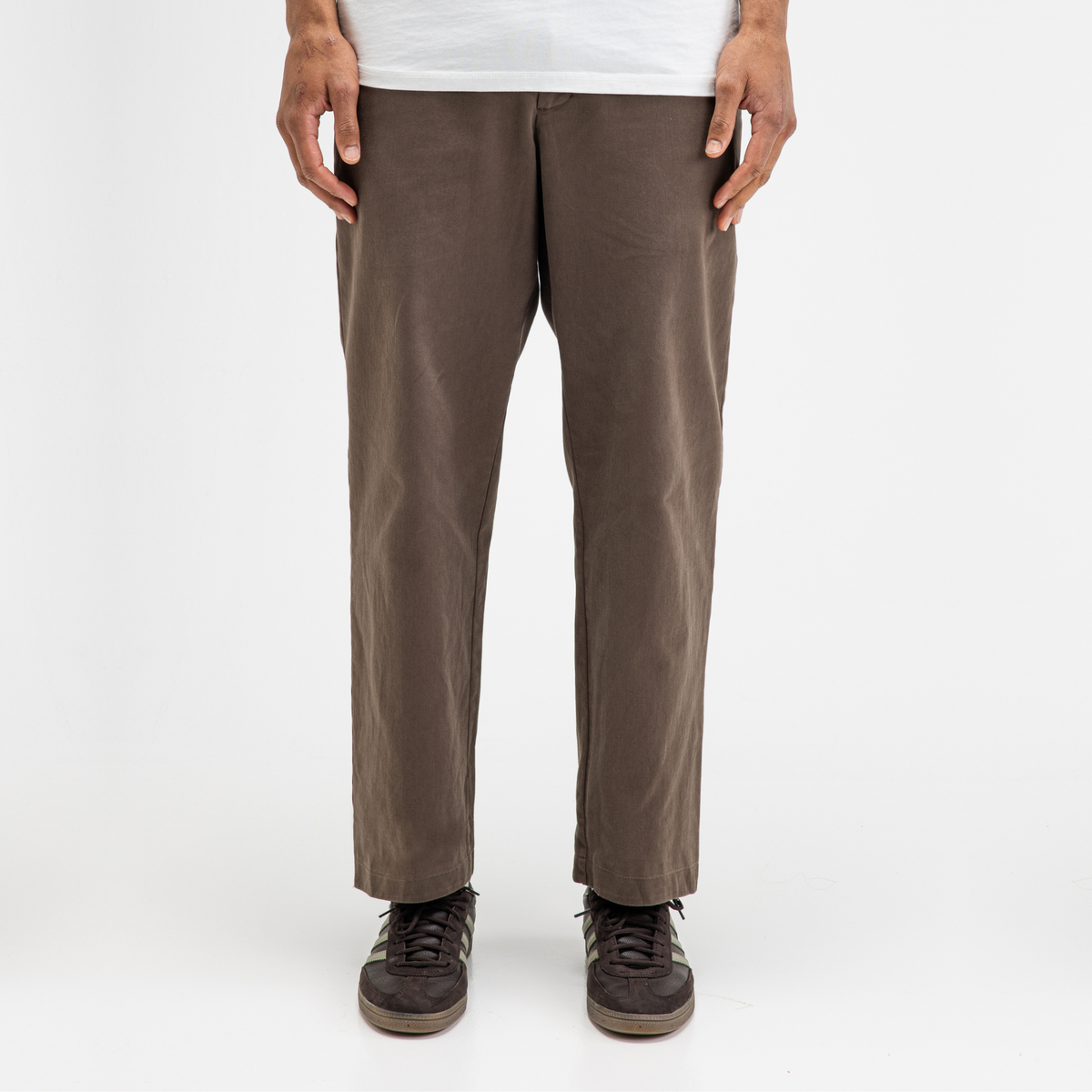 BUTCHER OF BLUE || LENNOX STRAIGHT TWILL TROUSER CHESTNUT BROWN