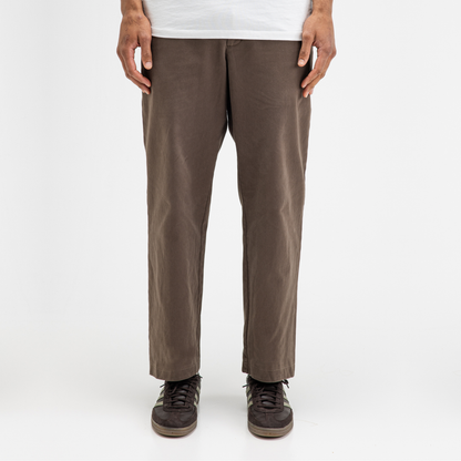 BUTCHER OF BLUE || LENNOX STRAIGHT TWILL TROUSER CHESTNUT BROWN
