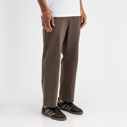 BUTCHER OF BLUE || LENNOX STRAIGHT TWILL TROUSER CHESTNUT BROWN
