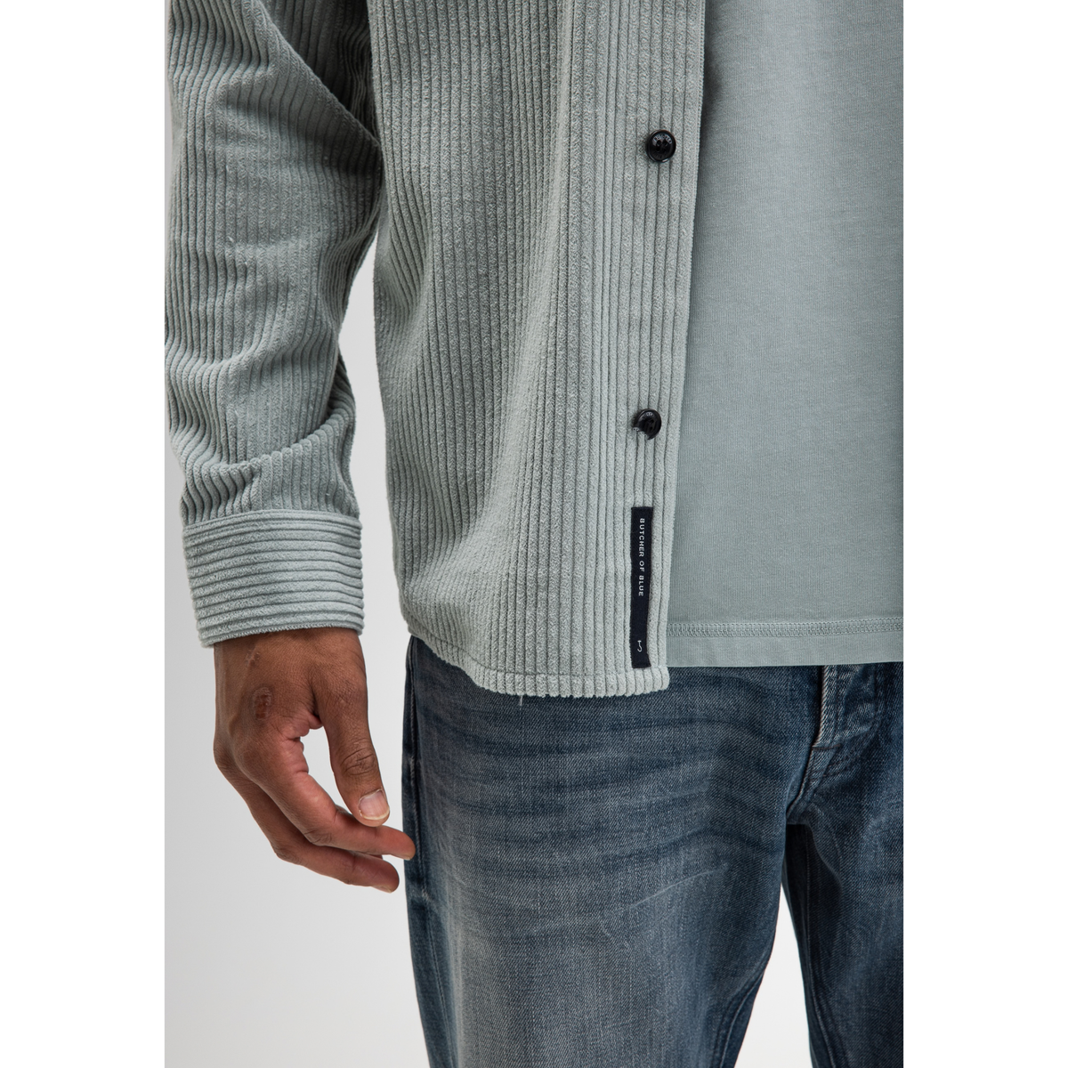 BUTCHER OF BLUE || MEN COLBY CORD OVERSHIRT CELESTE GREEN