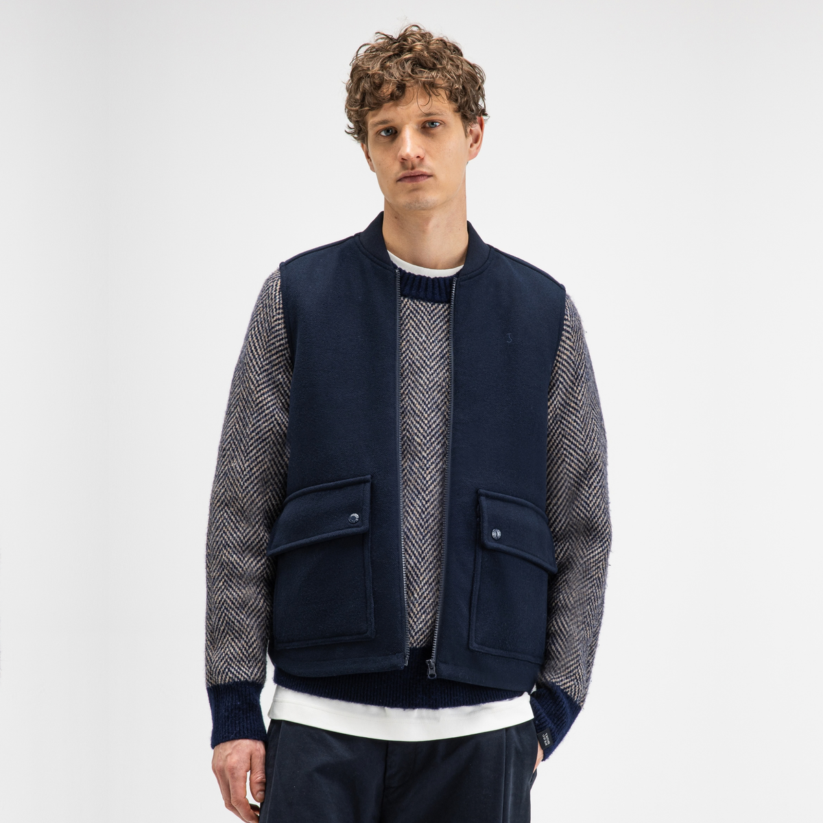 BUTCHER OF BLUE || MEN DASH WOOL VEST ALASKA BLUE