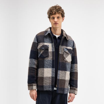 BUTCHER OF BLUE || MEN VANCE WOOL CHECK OVERSHIRT CHESTNUT BROWN
