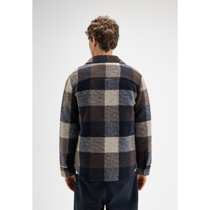 BUTCHER OF BLUE || MEN VANCE WOOL CHECK OVERSHIRT CHESTNUT BROWN