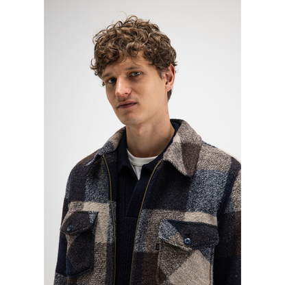 BUTCHER OF BLUE || MEN VANCE WOOL CHECK OVERSHIRT CHESTNUT BROWN