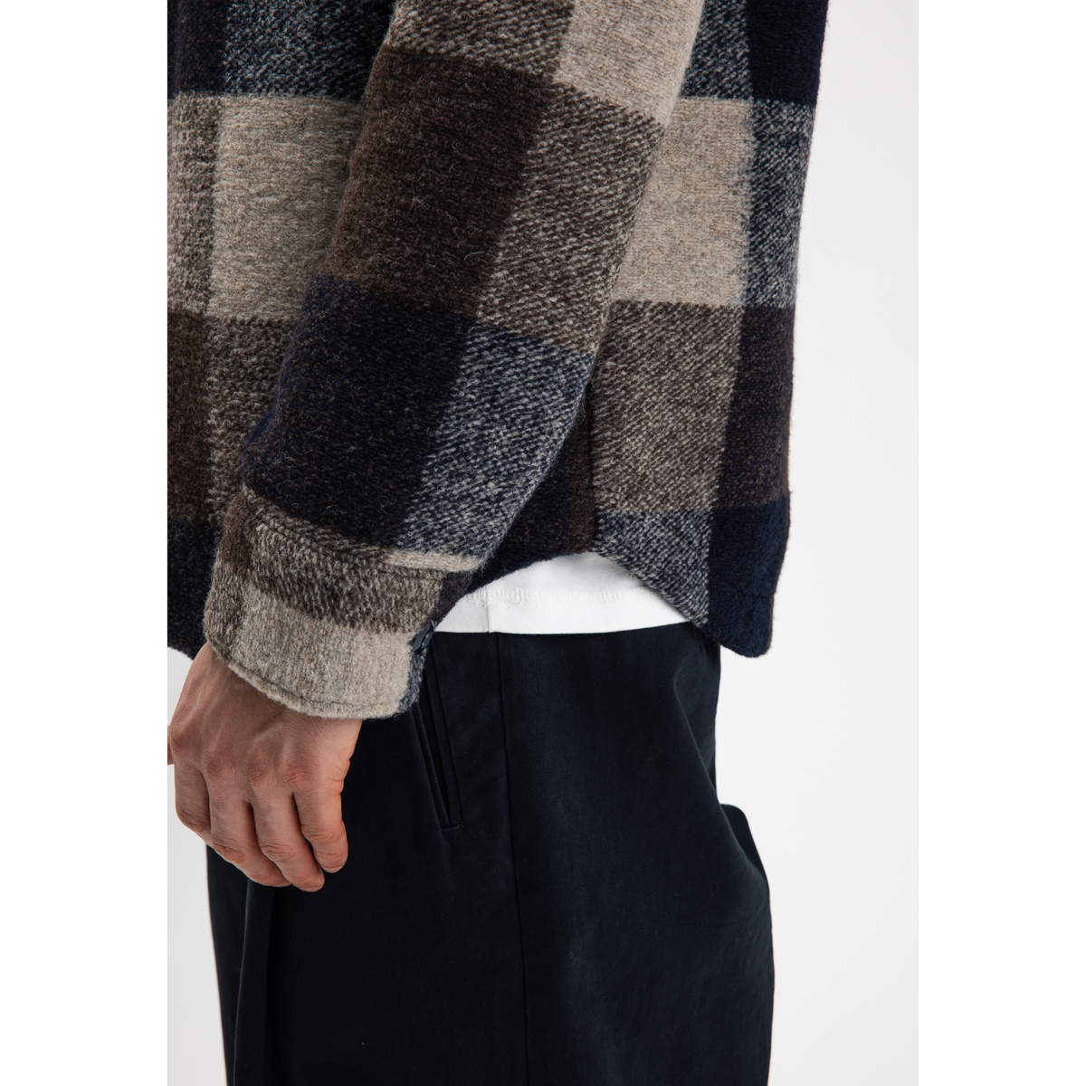 BUTCHER OF BLUE || MEN VANCE WOOL CHECK OVERSHIRT CHESTNUT BROWN