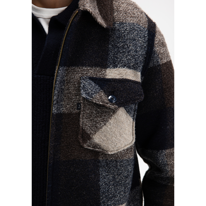 BUTCHER OF BLUE || MEN VANCE WOOL CHECK OVERSHIRT CHESTNUT BROWN
