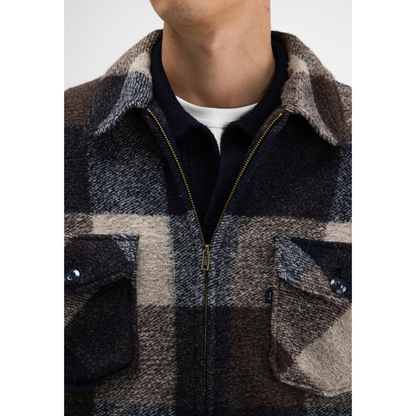 BUTCHER OF BLUE || MEN VANCE WOOL CHECK OVERSHIRT CHESTNUT BROWN