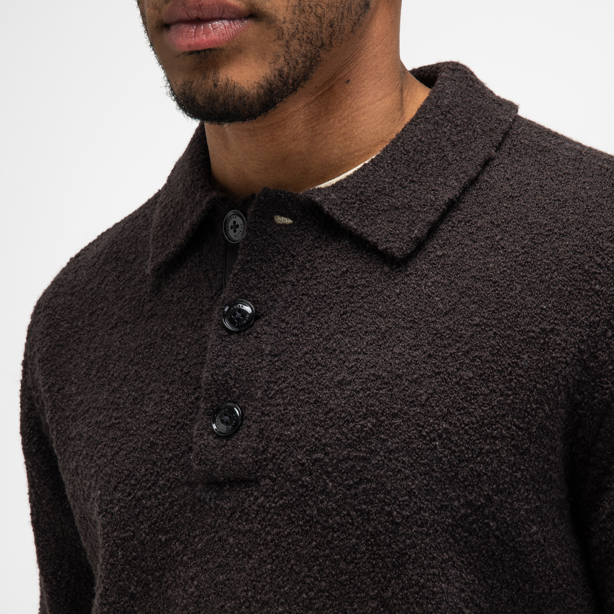 BUTCHER OF BLUE || NASH BOUCLE POLO TOPAZ BROWN