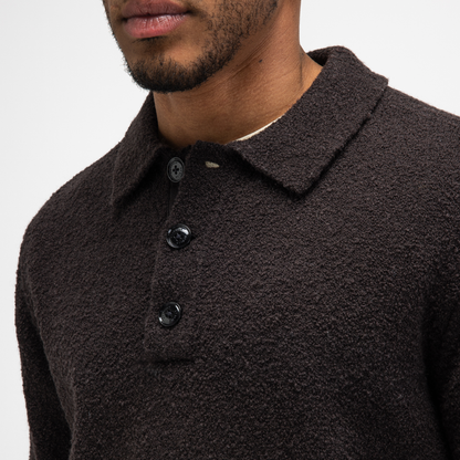 BUTCHER OF BLUE || NASH BOUCLE POLO TOPAZ BROWN