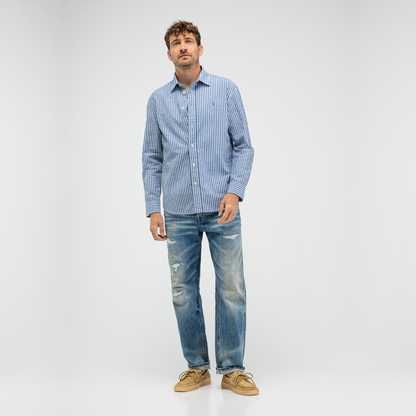 BUTCHER OF BLUE || NEALE STRIPE SHIRT ALASKA BLUE