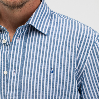 BUTCHER OF BLUE || NEALE STRIPE SHIRT ALASKA BLUE