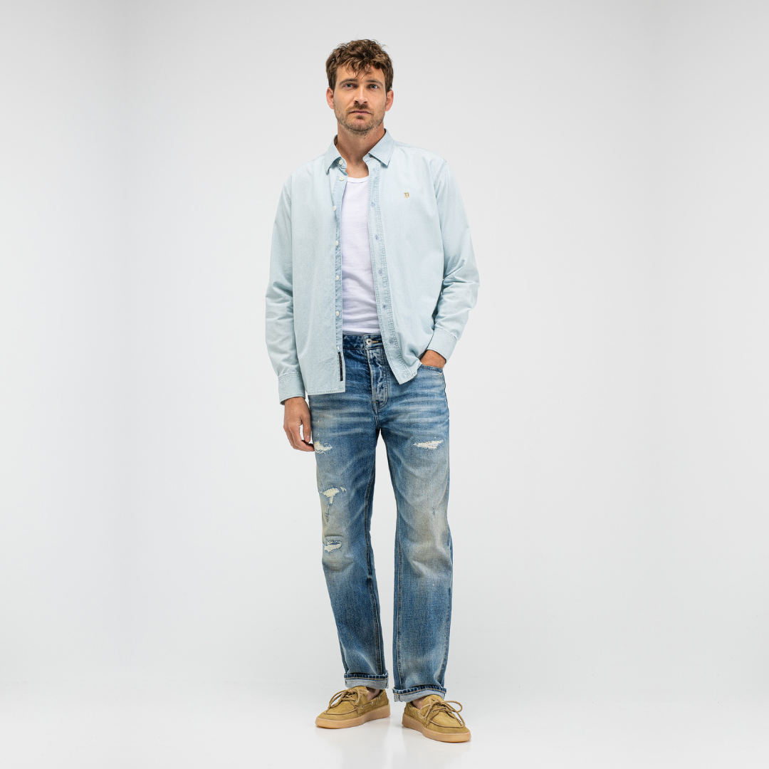 BUTCHER OF BLUE || UPTON CHAMBRAY SHIRT SHARK BLUE