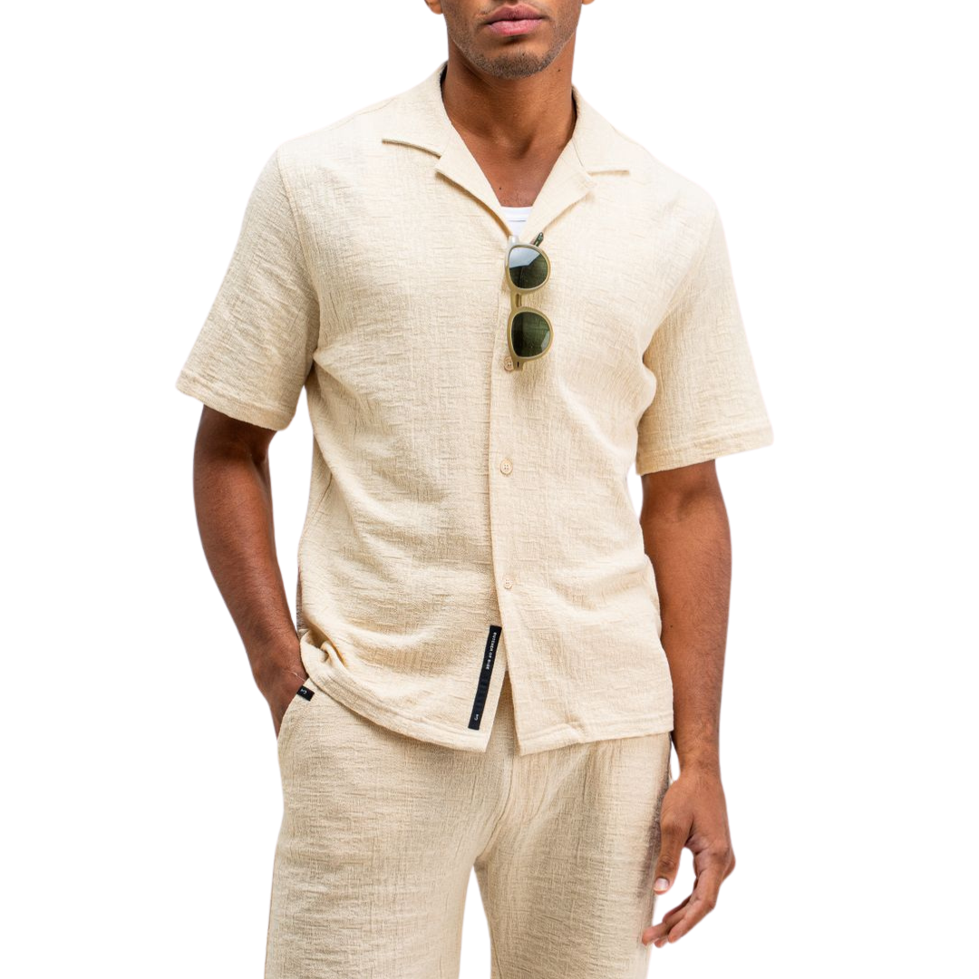 BUTCHER OF BLUE || RIPLEY STRUCTURE SHIRT BEIGE GREY