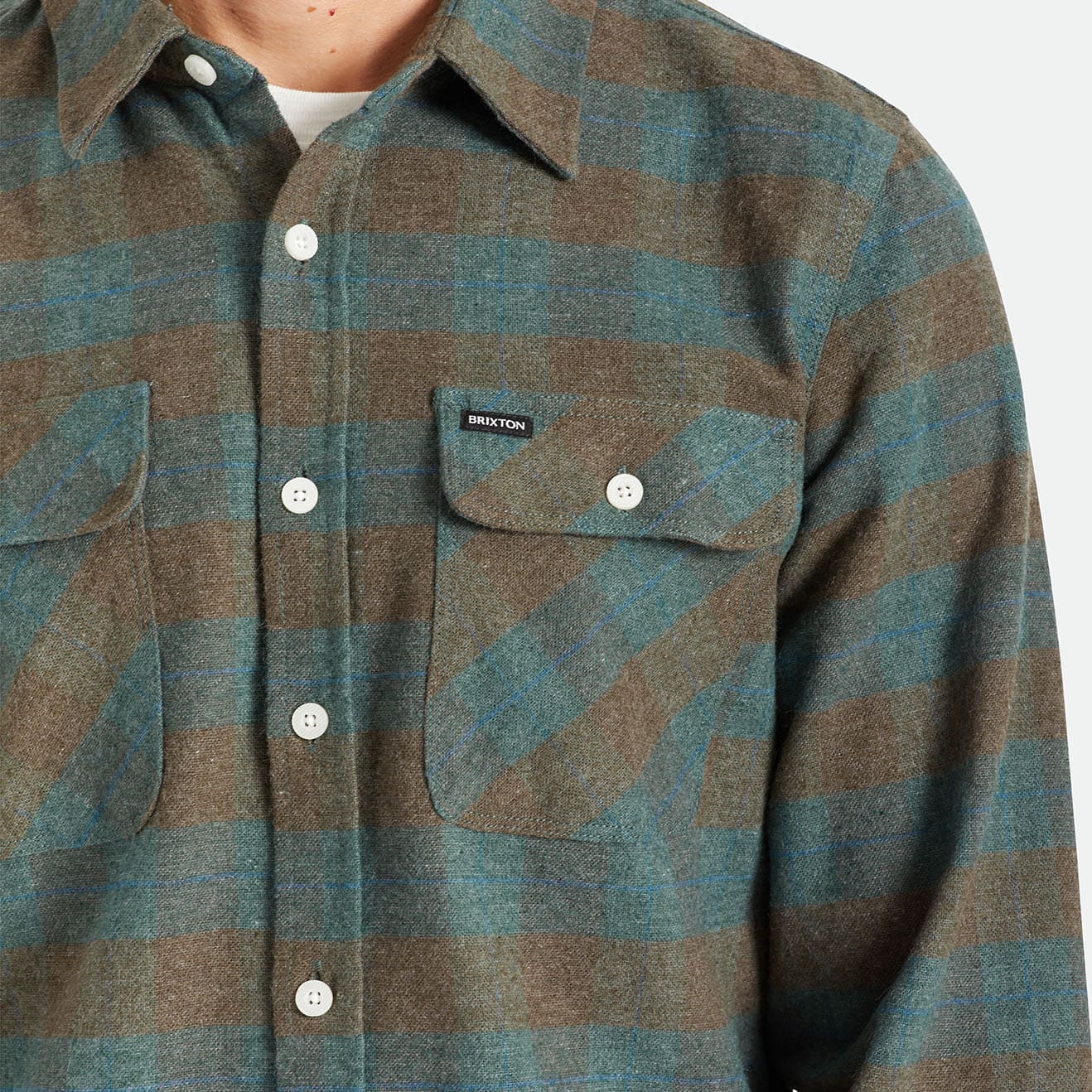 BRIXTON || BOWERY L/S FLANNEL OCEAN