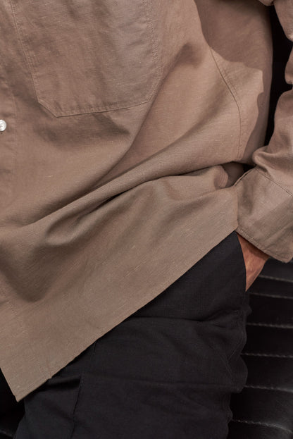 ABOUT COMPANIONS || DARIO SHIRT LINEN WALNUT