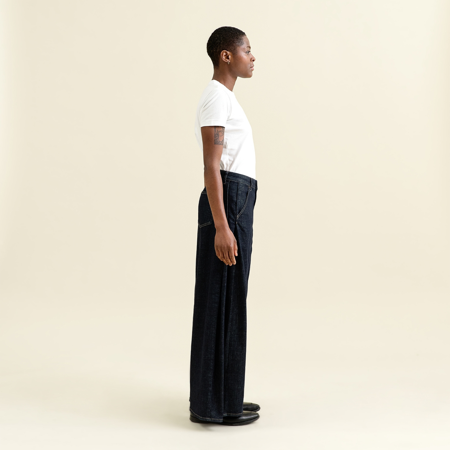DAWN || BEAMER SUPER WIDE LEG RAW BLUE