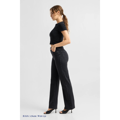 DAWN || DEW FLARED BLACK DENIM