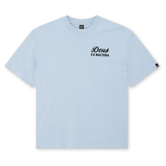 DEUS EX MACHINA || HARAJUKU SIGN TEE CERULEAN BLUE